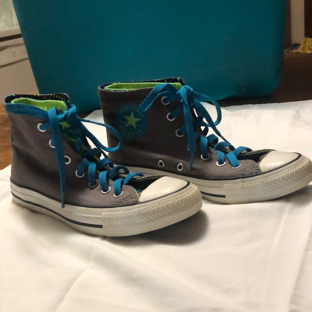 converse high top colorful polka dots